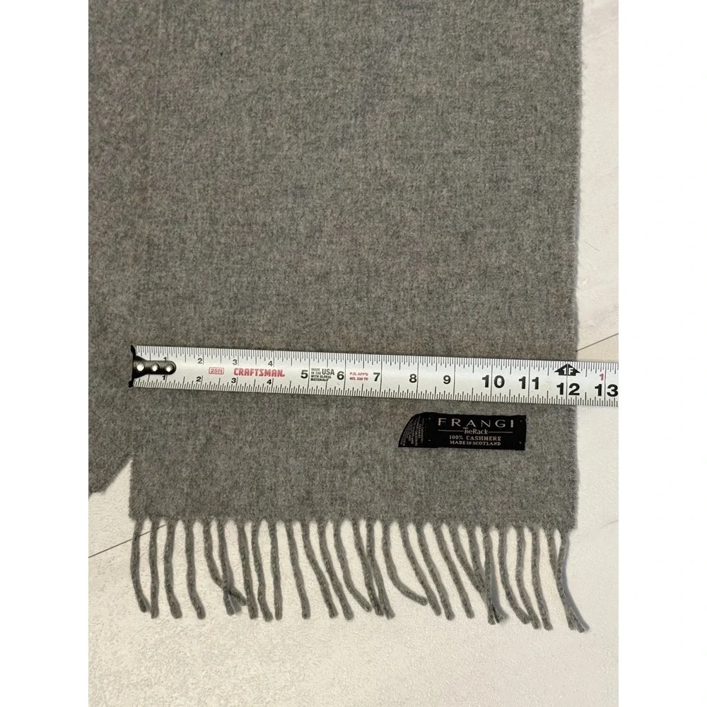 VTG Frangi 100% Cashmere Light Gray Scarf Made in Scotland 12x53 / 3